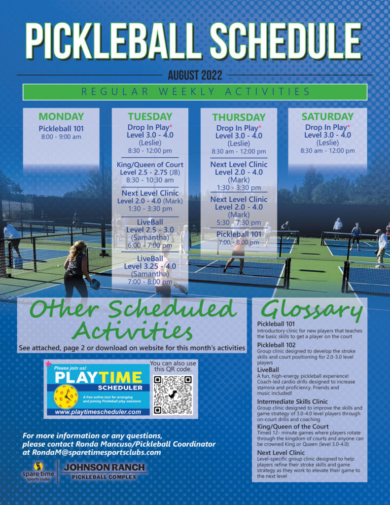 Johnson Ranch Pickleball Greater Sacramento Region and Contra Costa